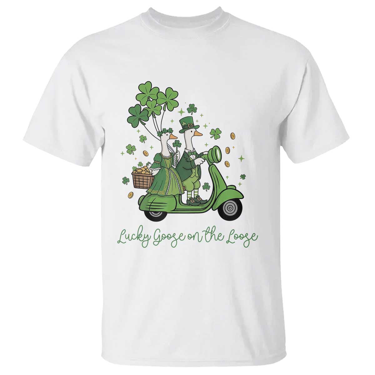 Lucky Goose On The Loose T Shirt St Patricks Day Irish Pride