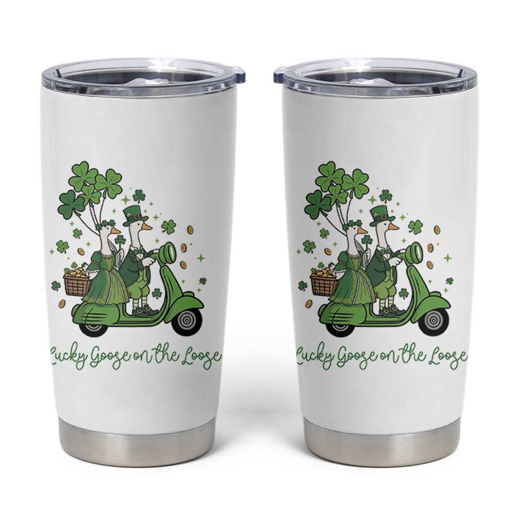 Lucky Goose On The Loose Tumbler Cup St Patricks Day Irish Pride