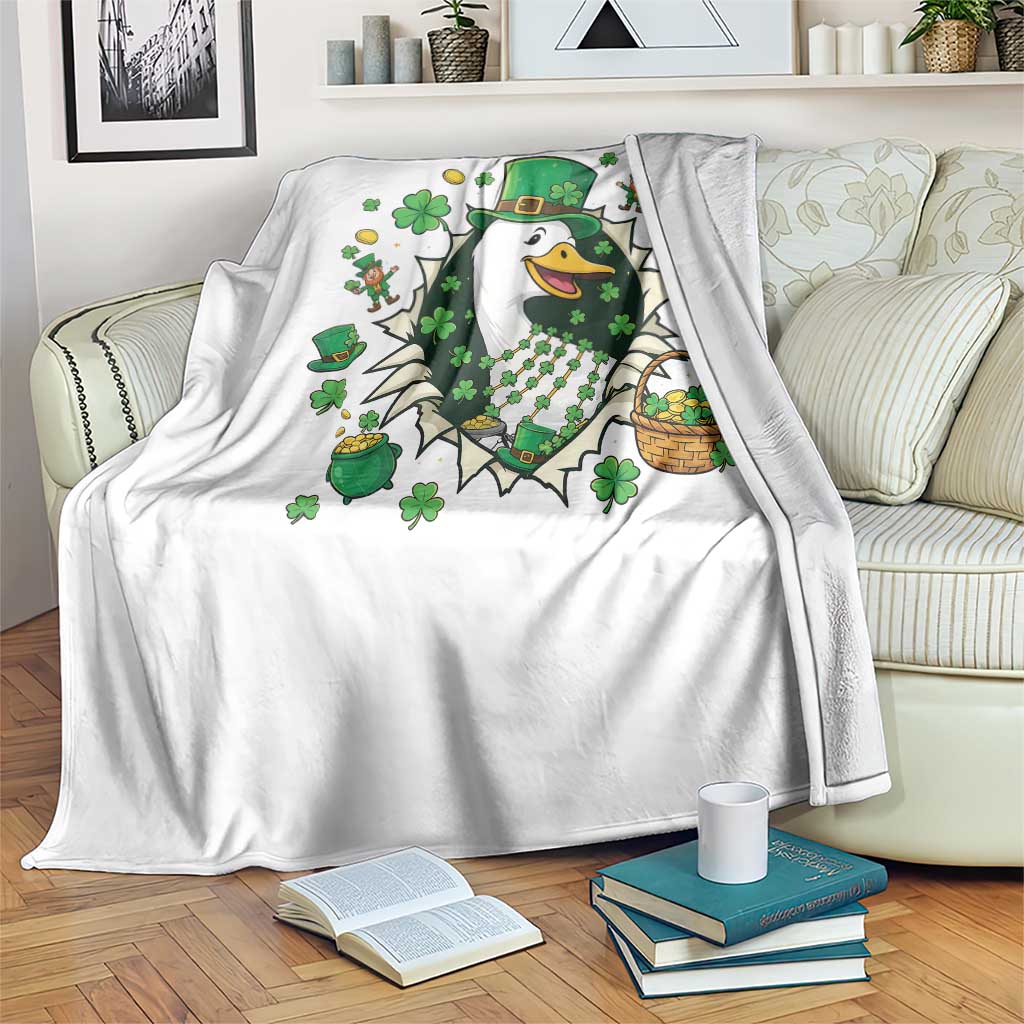 Funny Silly Irish Goose Throw Blanket St Patricks Day Celebration