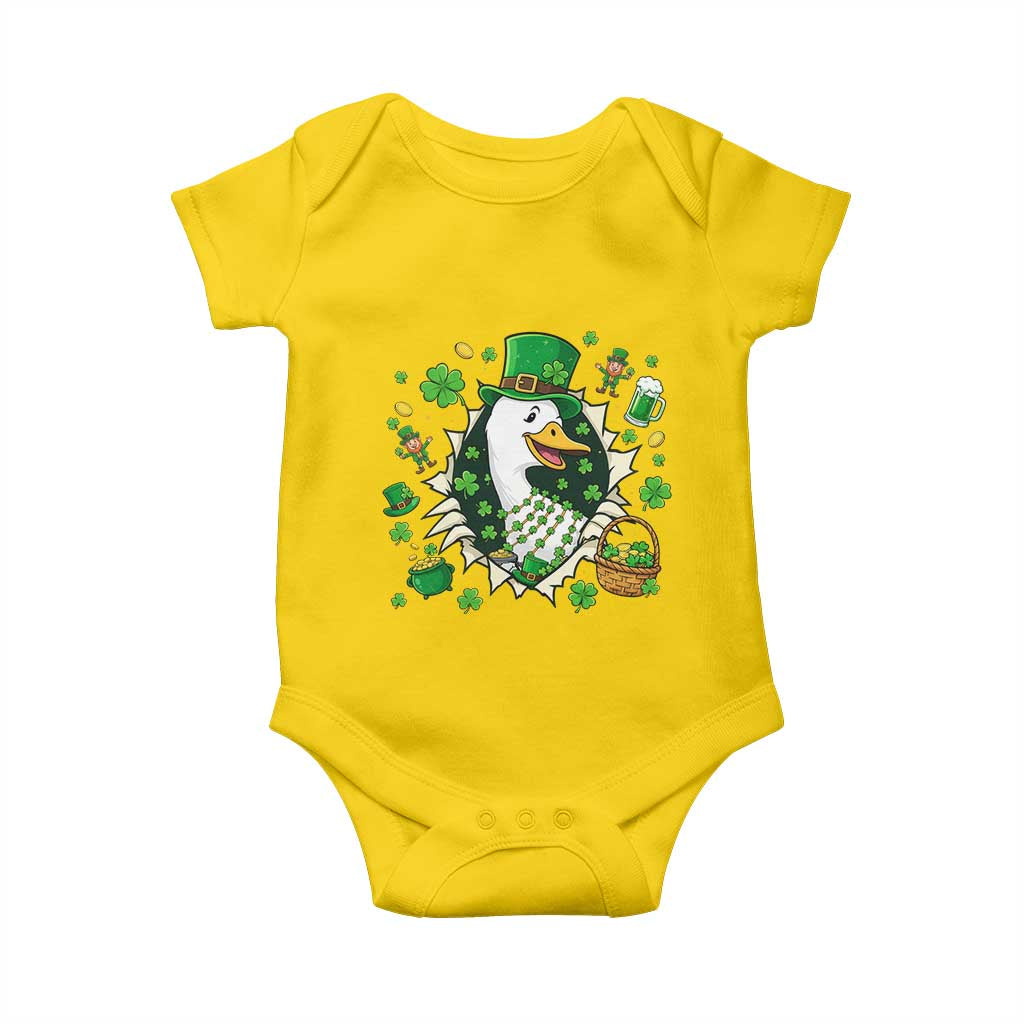 Funny Silly Irish Goose Baby Onesie St Patricks Day Celebration