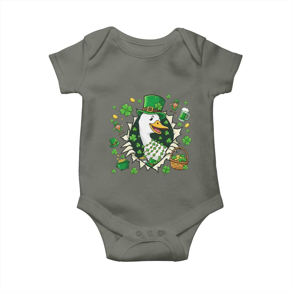 Funny Silly Irish Goose Baby Onesie St Patricks Day Celebration