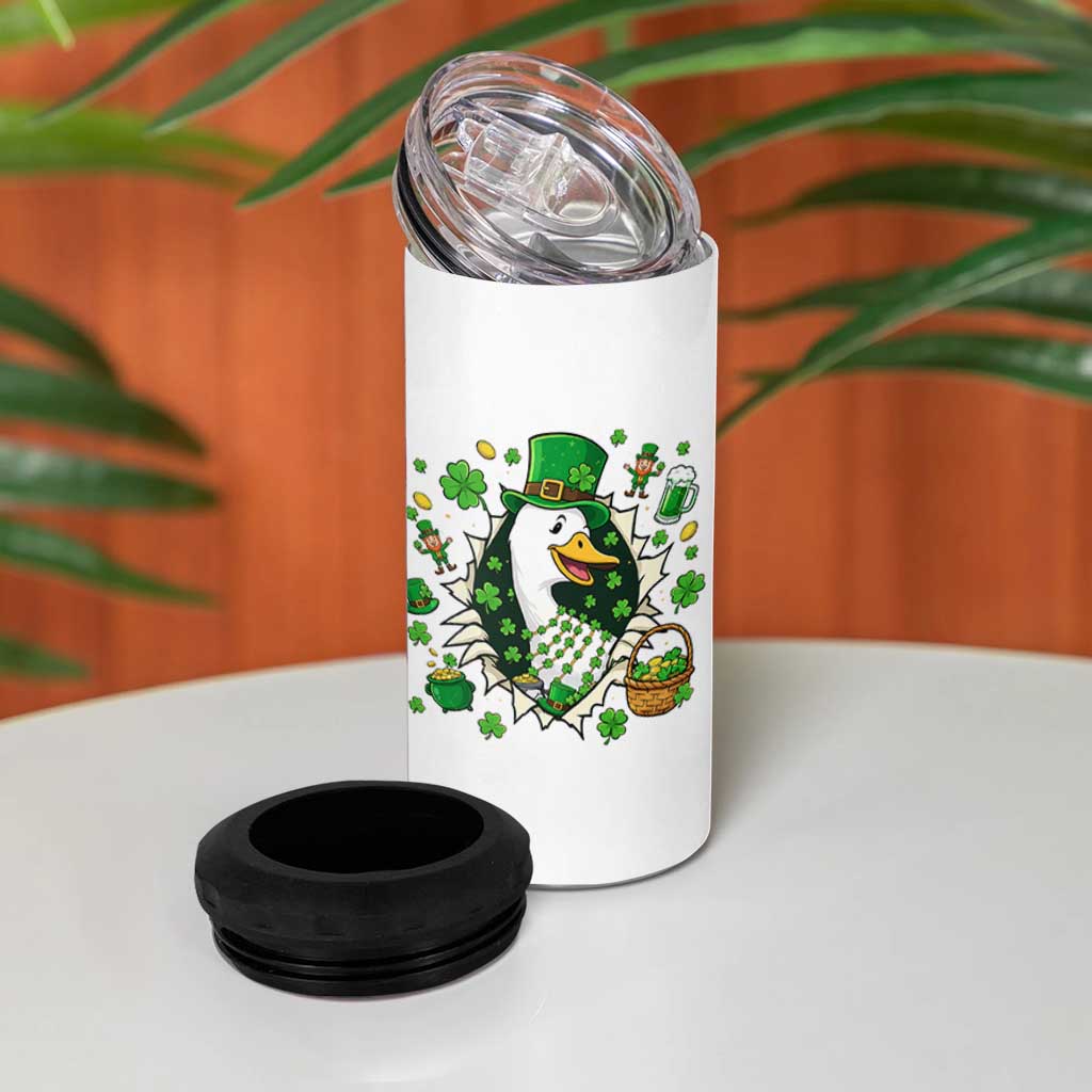 Funny Silly Irish Goose 4 in 1 Can Cooler Tumbler St Patricks Day Celebration