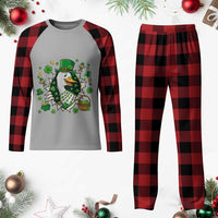 Funny Silly Irish Goose Plaid Pajama Set St Patricks Day Celebration