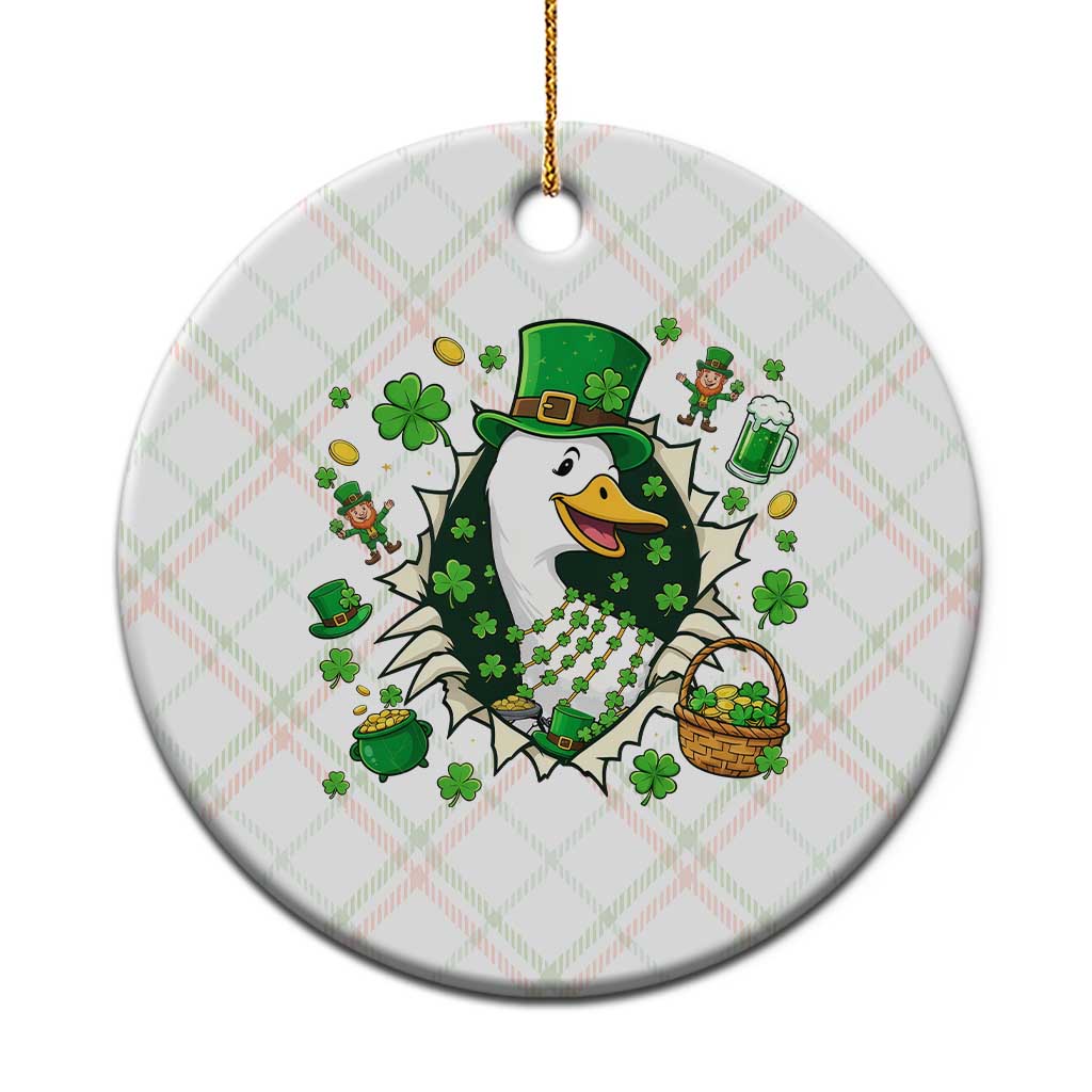 Funny Silly Irish Goose Ceramic Ornament St Patricks Day Celebration
