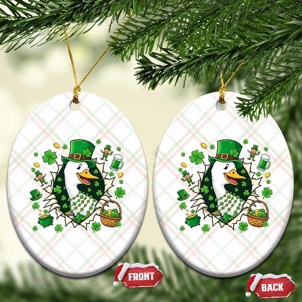 Funny Silly Irish Goose Ceramic Ornament St Patricks Day Celebration