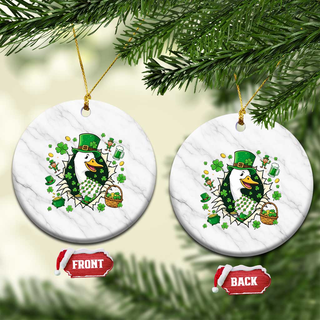 Funny Silly Irish Goose Ceramic Ornament St Patricks Day Celebration