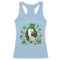 Funny Silly Irish Goose Racerback Tank Top St Patricks Day Celebration