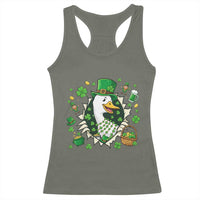 Funny Silly Irish Goose Racerback Tank Top St Patricks Day Celebration