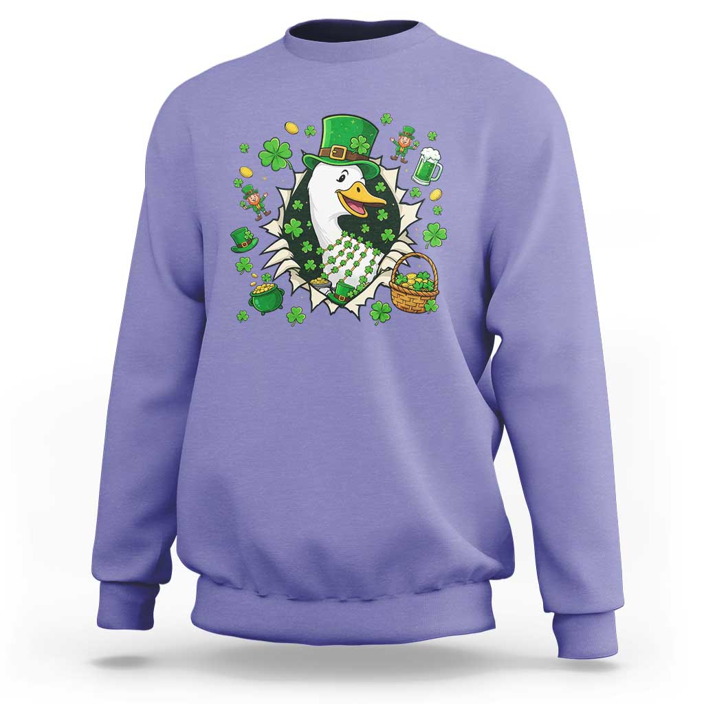 Funny Silly Irish Goose Sweatshirt St Patricks Day Celebration