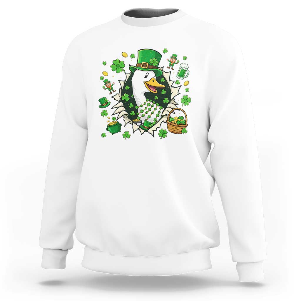 Funny Silly Irish Goose Sweatshirt St Patricks Day Celebration