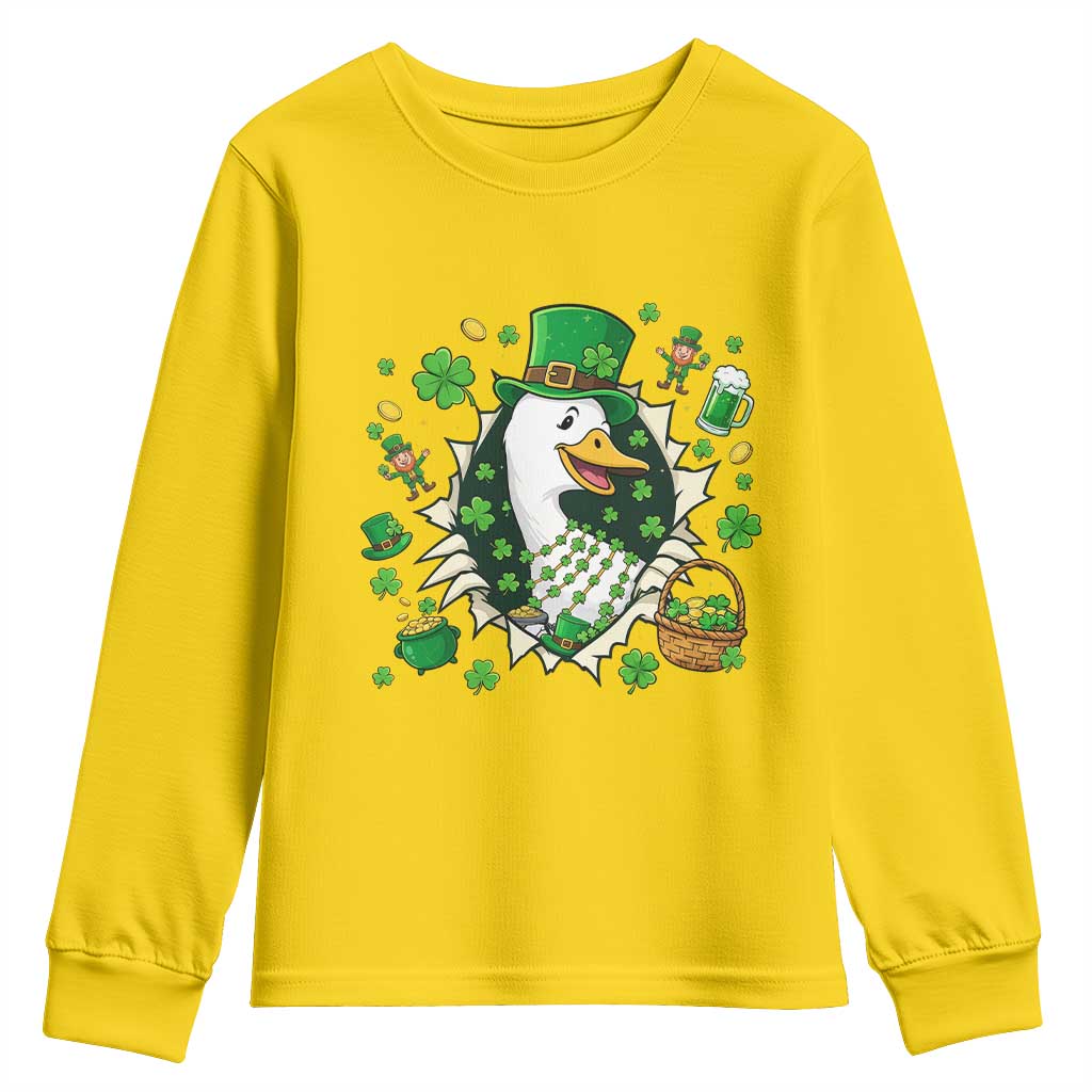 Funny Silly Irish Goose Youth Sweatshirt St Patricks Day Celebration