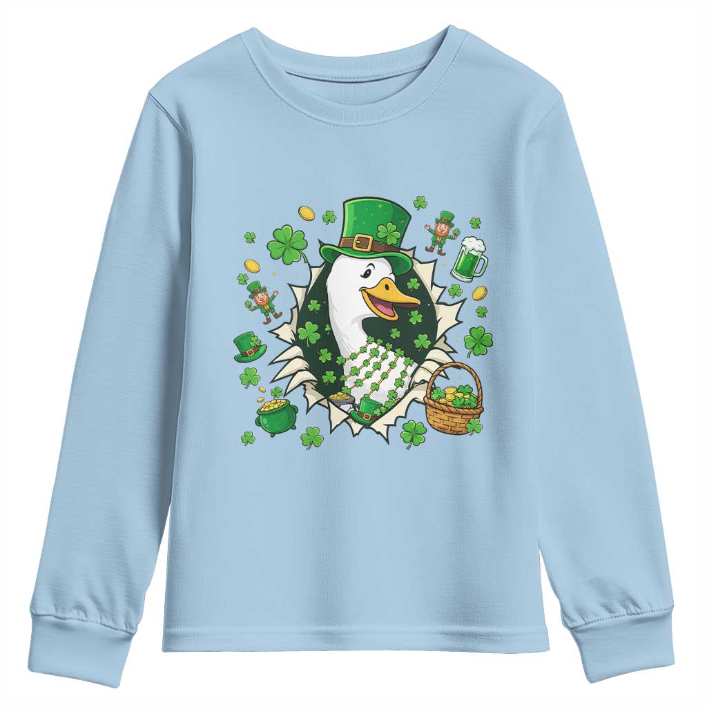 Funny Silly Irish Goose Youth Sweatshirt St Patricks Day Celebration
