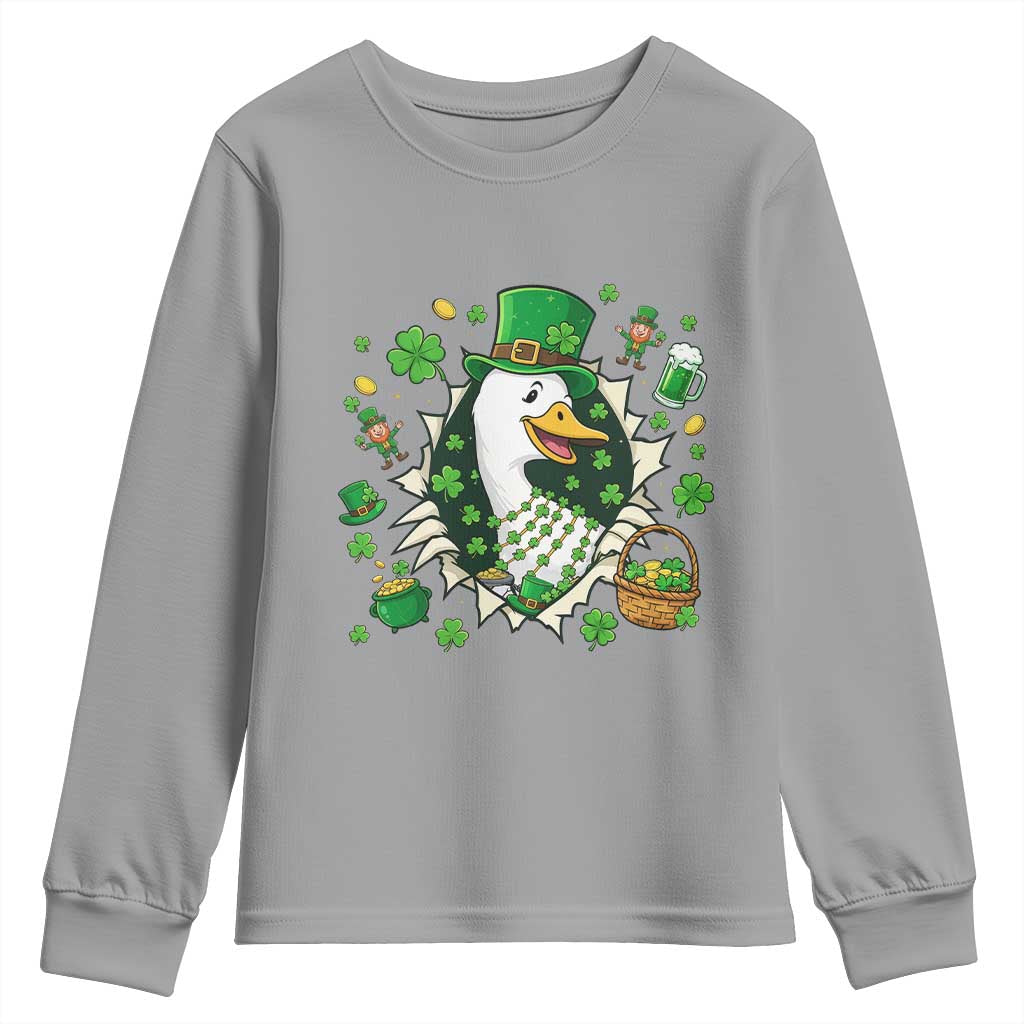 Funny Silly Irish Goose Youth Sweatshirt St Patricks Day Celebration