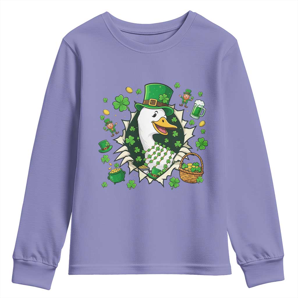 Funny Silly Irish Goose Youth Sweatshirt St Patricks Day Celebration