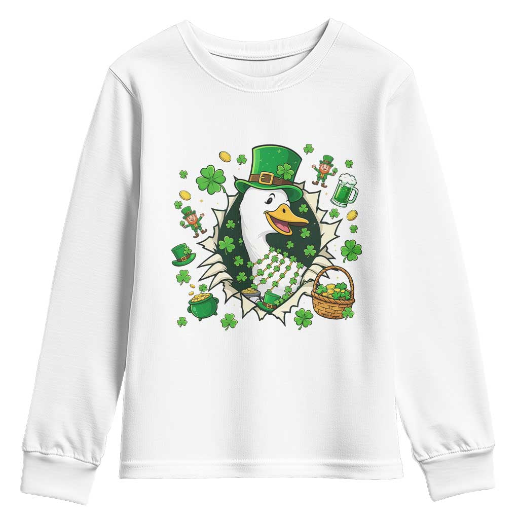 Funny Silly Irish Goose Youth Sweatshirt St Patricks Day Celebration