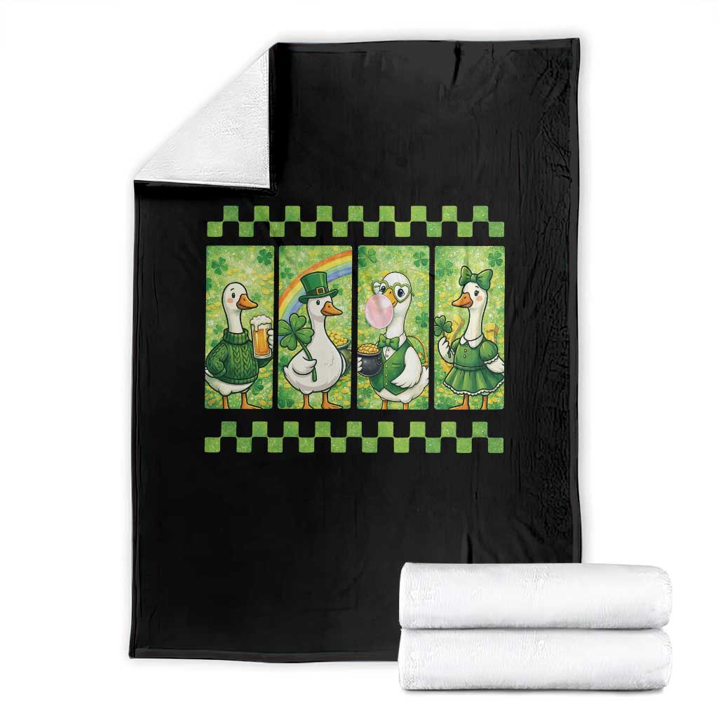Funny Silly Irish Goose Throw Blanket St Patricks Day Goose Lover Gift