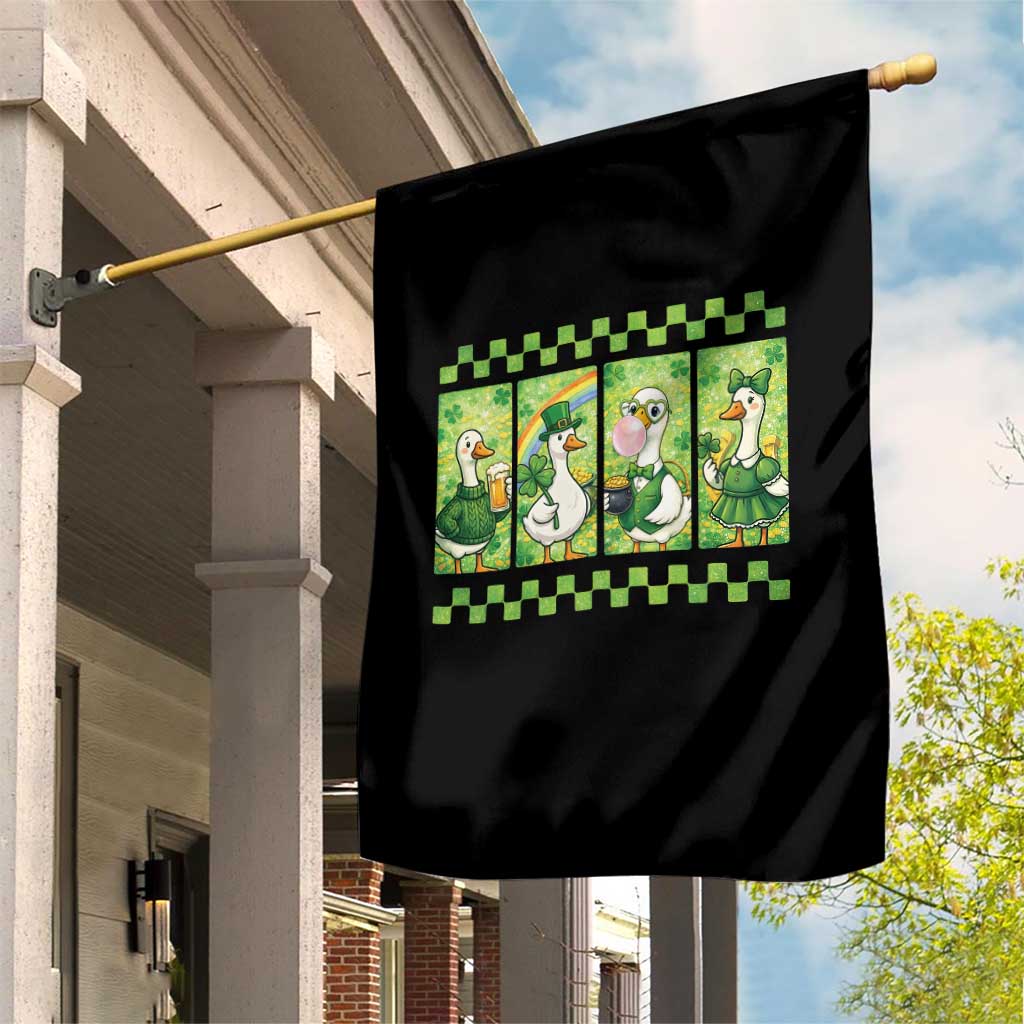 Funny Silly Irish Goose Garden Flag St Patricks Day Goose Lover Gift