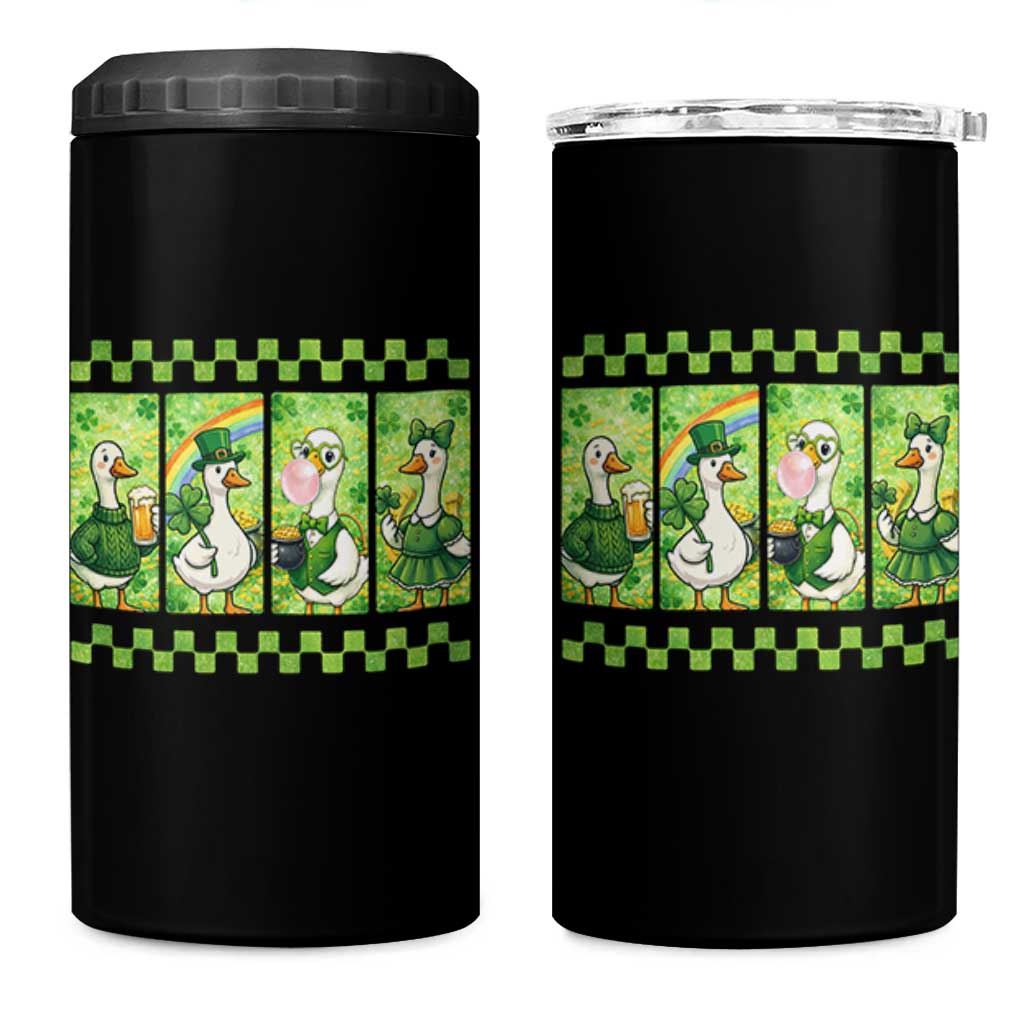 Funny Silly Irish Goose 4 in 1 Can Cooler Tumbler St Patricks Day Goose Lover Gift