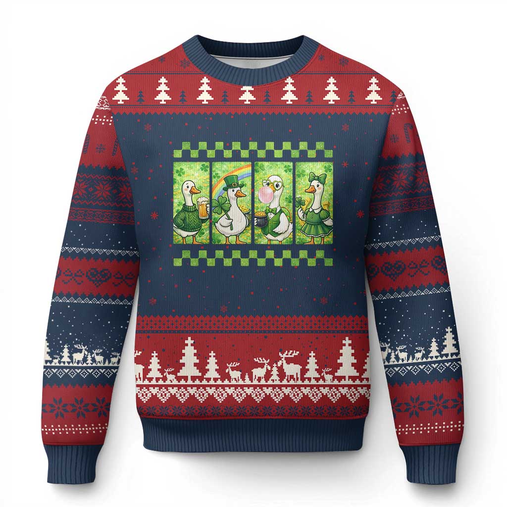 Funny Silly Irish Goose Ugly Christmas Sweater St Patricks Day Goose Lover Gift