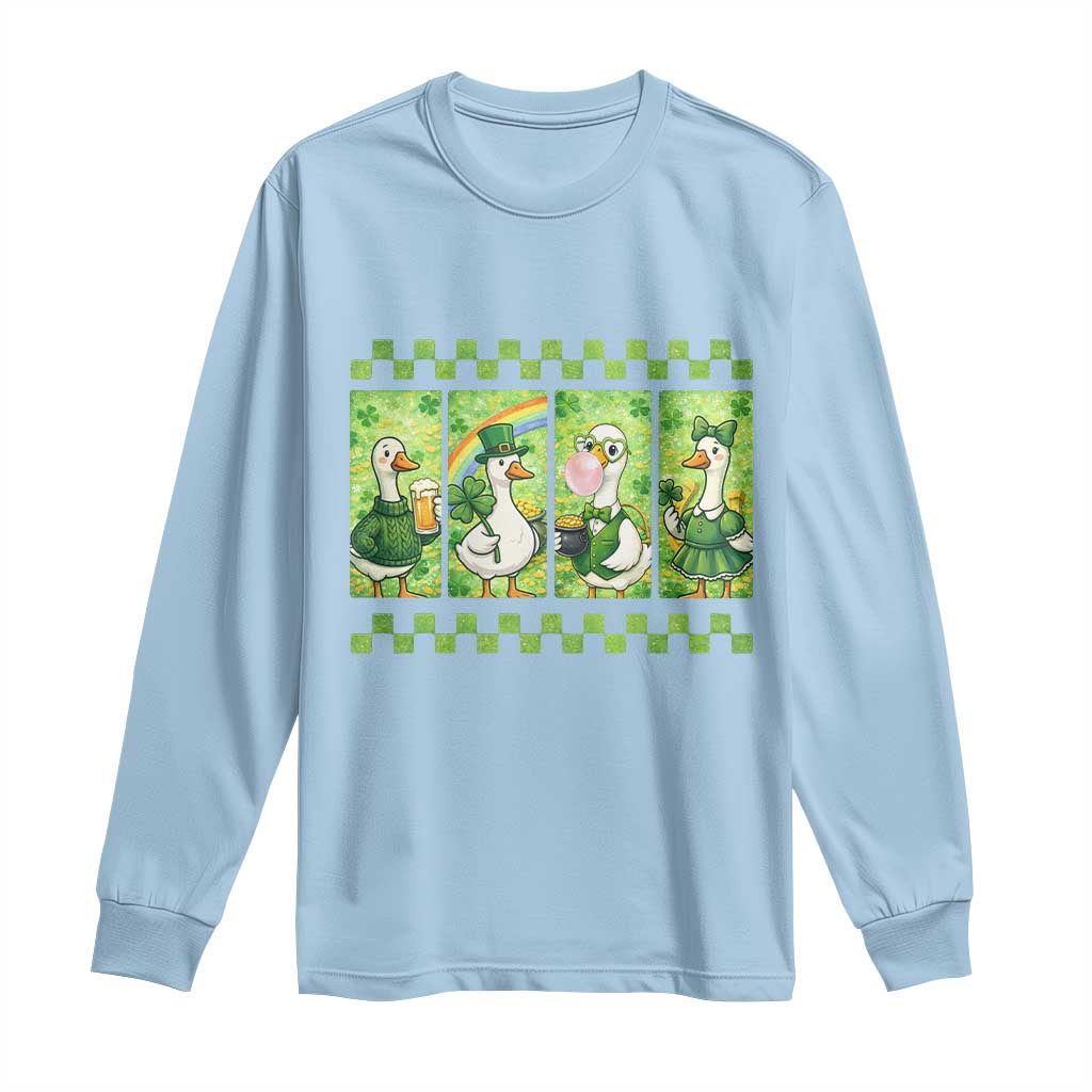 Funny Silly Irish Goose Long Sleeve Shirt St Patricks Day Goose Lover Gift