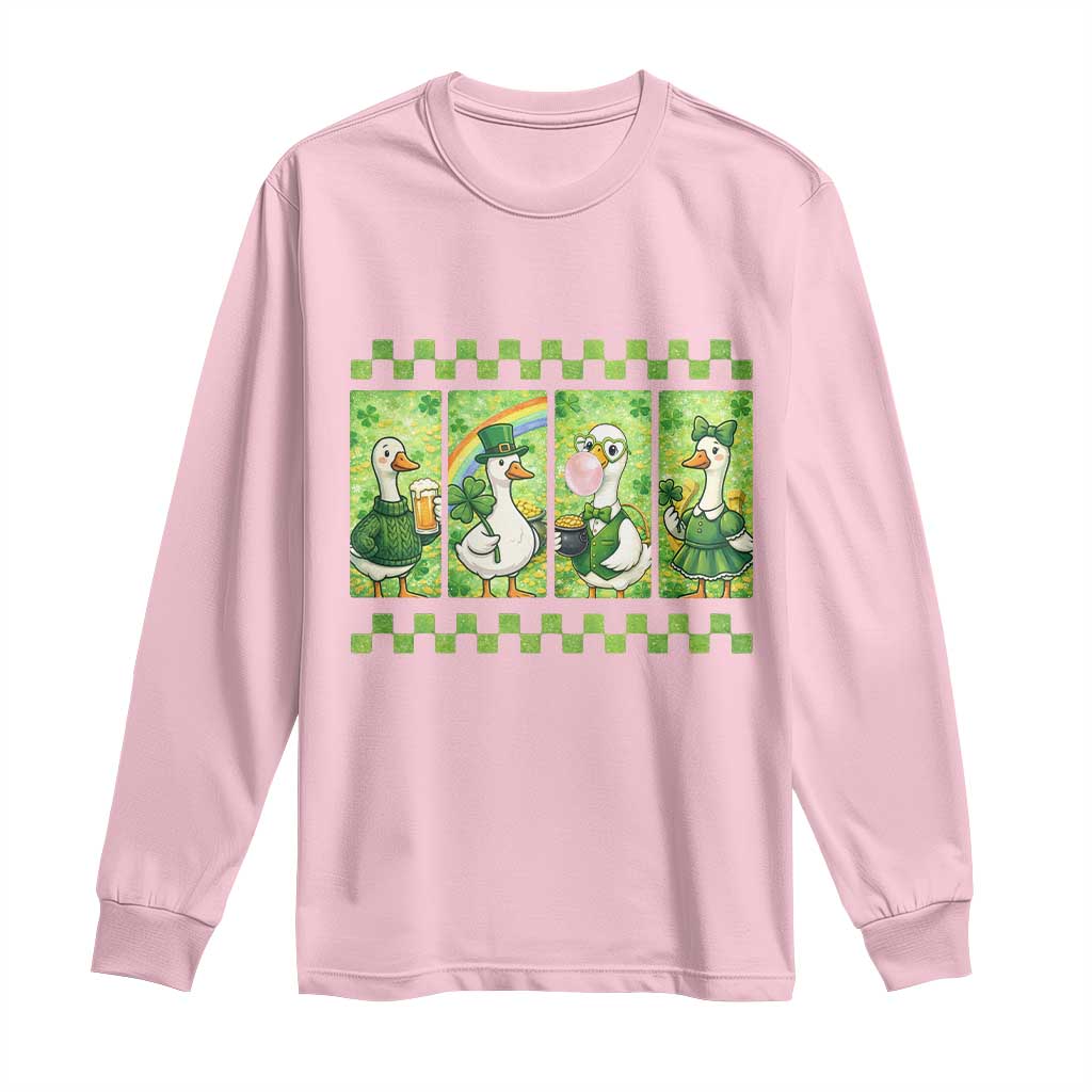 Funny Silly Irish Goose Long Sleeve Shirt St Patricks Day Goose Lover Gift