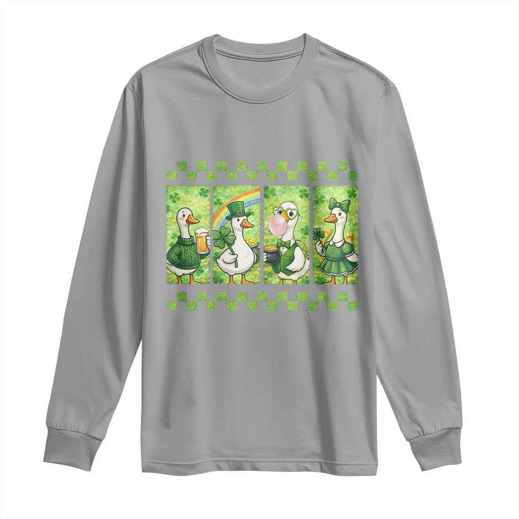 Funny Silly Irish Goose Long Sleeve Shirt St Patricks Day Goose Lover Gift