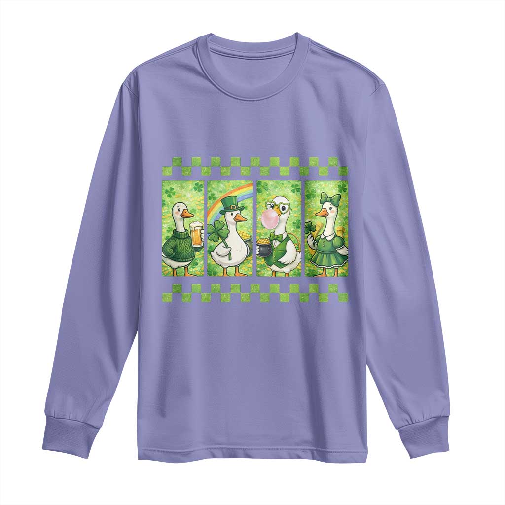 Funny Silly Irish Goose Long Sleeve Shirt St Patricks Day Goose Lover Gift