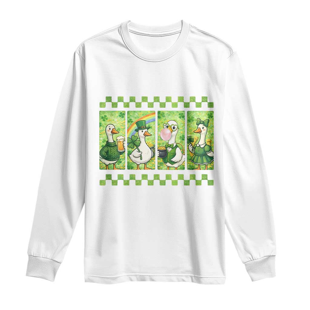 Funny Silly Irish Goose Long Sleeve Shirt St Patricks Day Goose Lover Gift