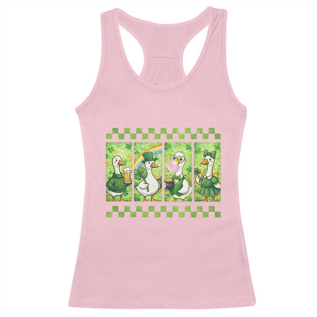 Funny Silly Irish Goose Racerback Tank Top St Patricks Day Goose Lover Gift