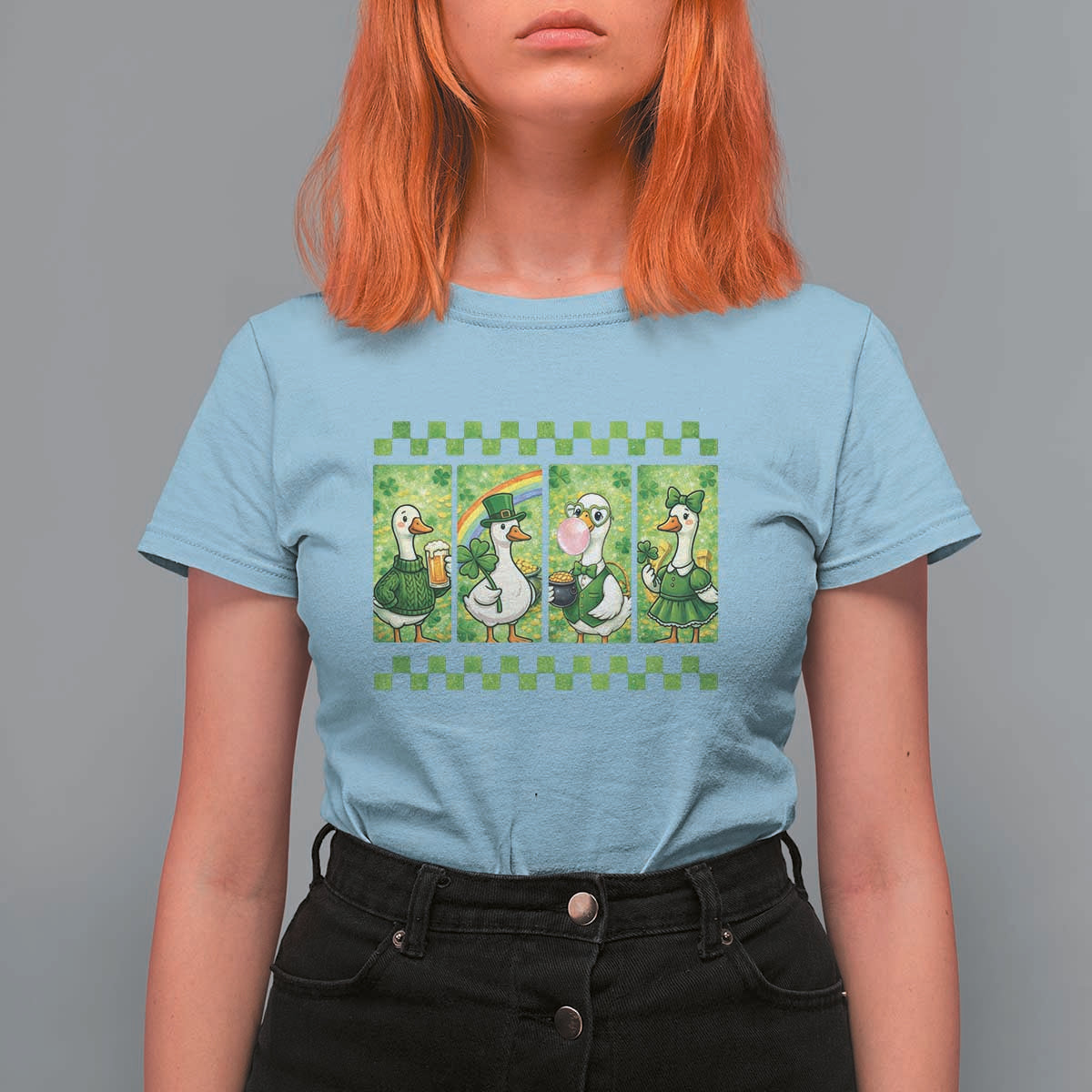 Funny Silly Irish Goose T Shirt For Women St Patricks Day Goose Lover Gift