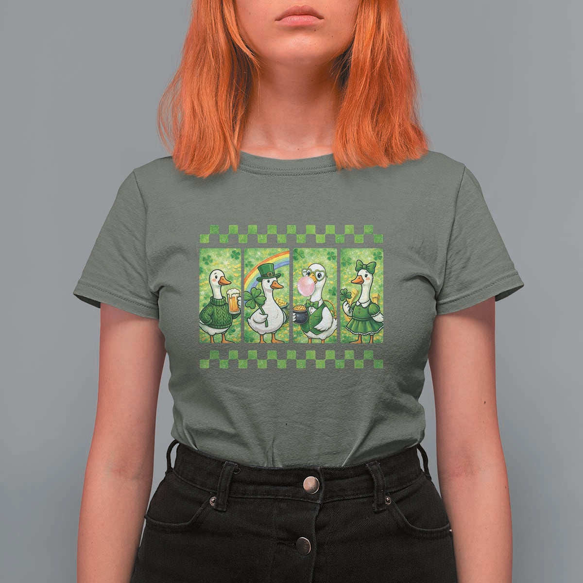 Funny Silly Irish Goose T Shirt For Women St Patricks Day Goose Lover Gift