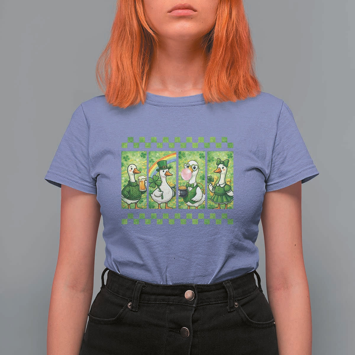 Funny Silly Irish Goose T Shirt For Women St Patricks Day Goose Lover Gift