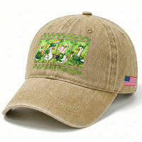 Funny Silly Irish Goose Washed Cotton Baseball Cap St Patricks Day Goose Lover Gift