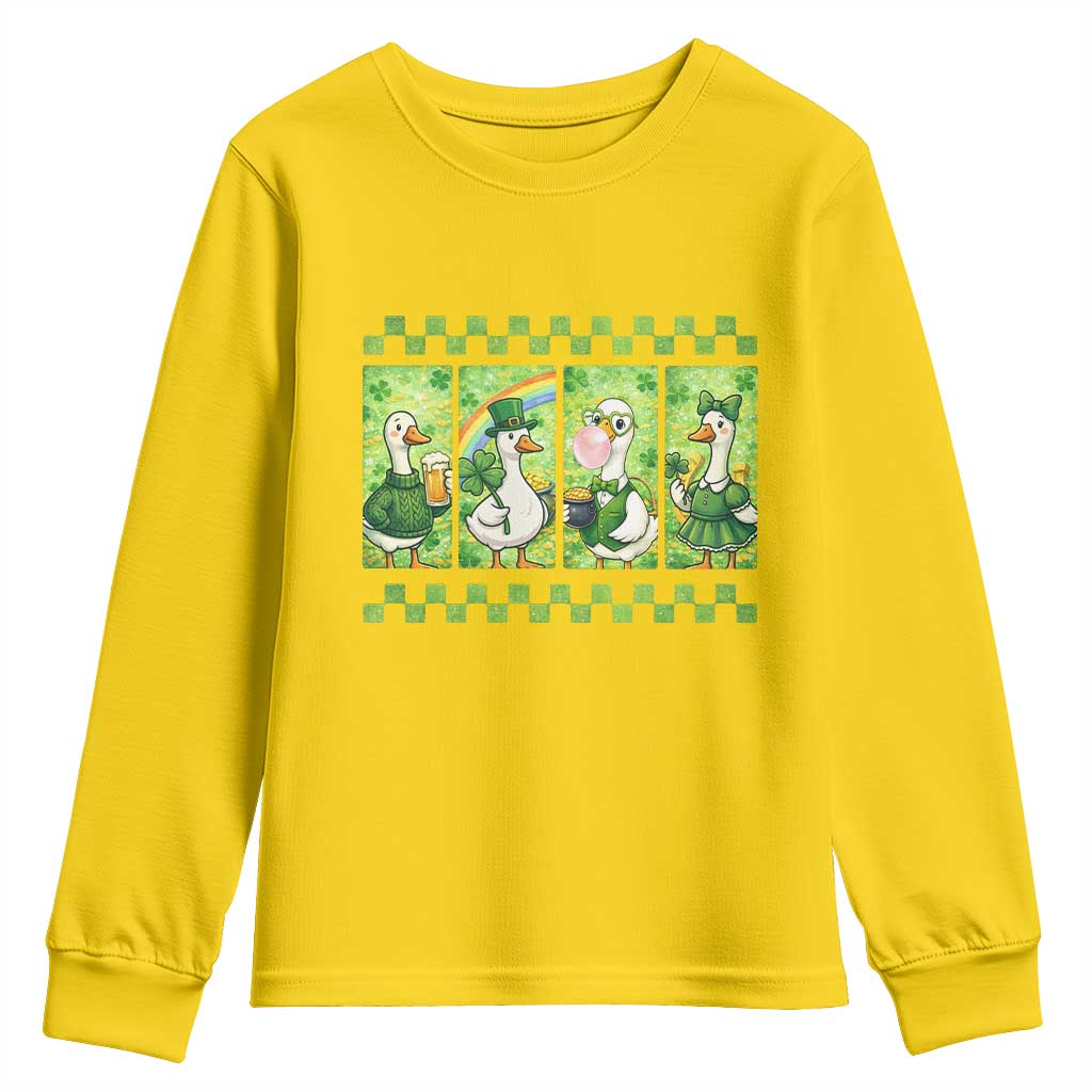 Funny Silly Irish Goose Youth Sweatshirt St Patricks Day Goose Lover Gift
