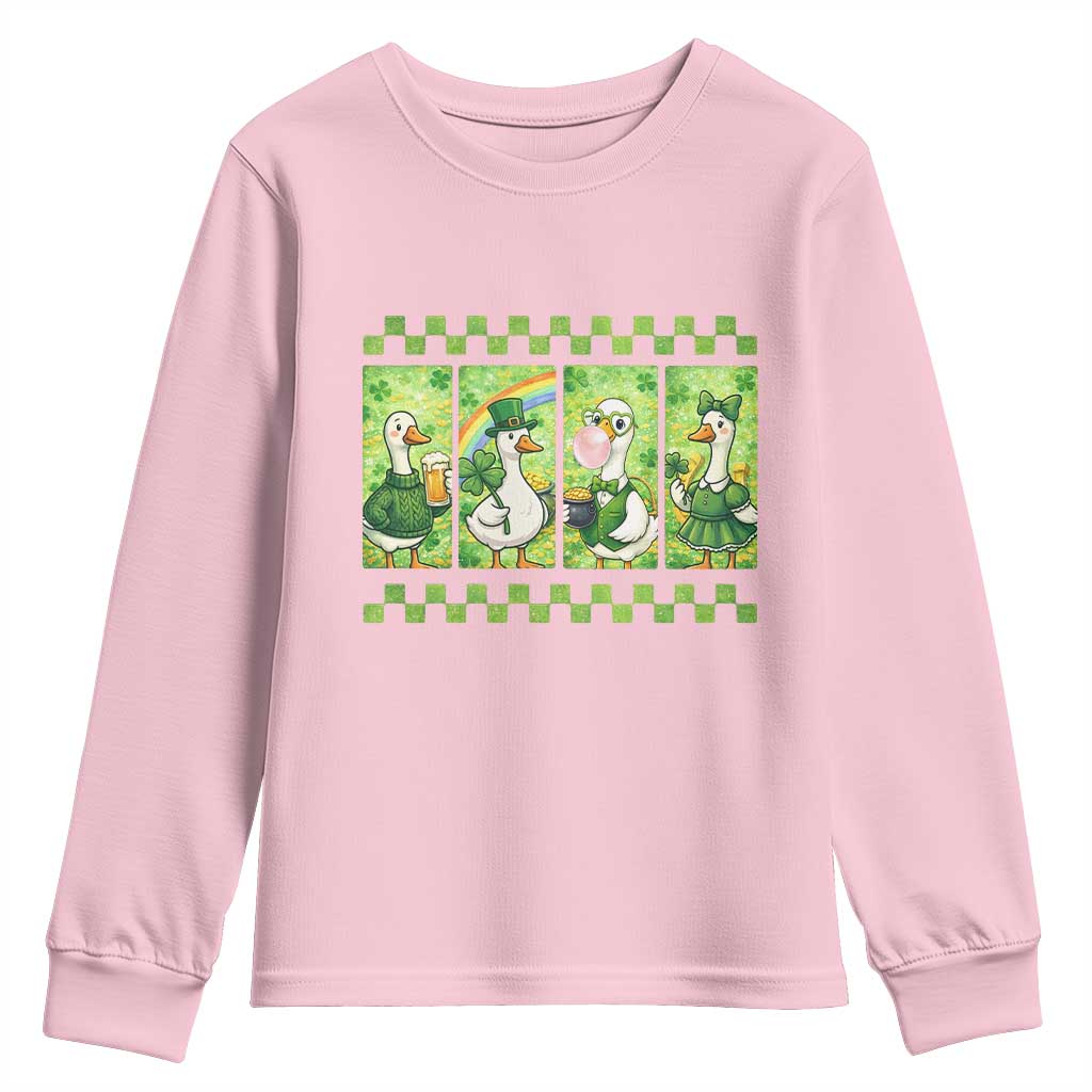 Funny Silly Irish Goose Youth Sweatshirt St Patricks Day Goose Lover Gift