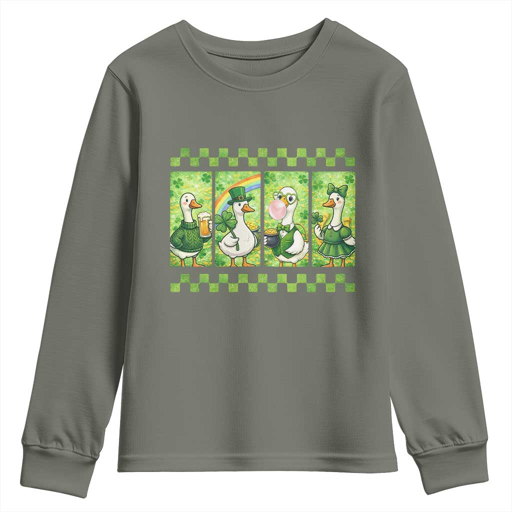 Funny Silly Irish Goose Youth Sweatshirt St Patricks Day Goose Lover Gift