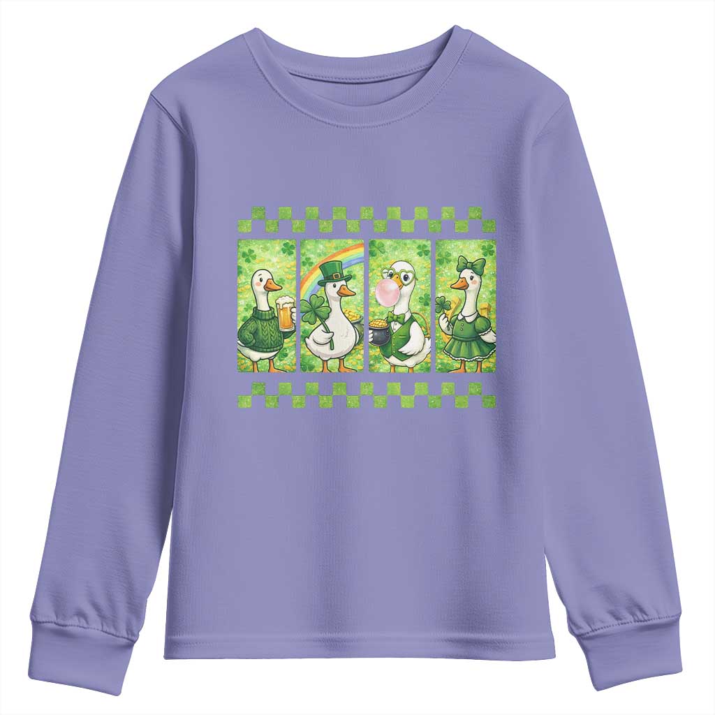 Funny Silly Irish Goose Youth Sweatshirt St Patricks Day Goose Lover Gift