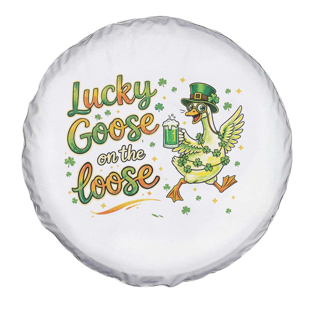 Retro Clover Duck Spare Tire Cover Lucky Goose On The Loose