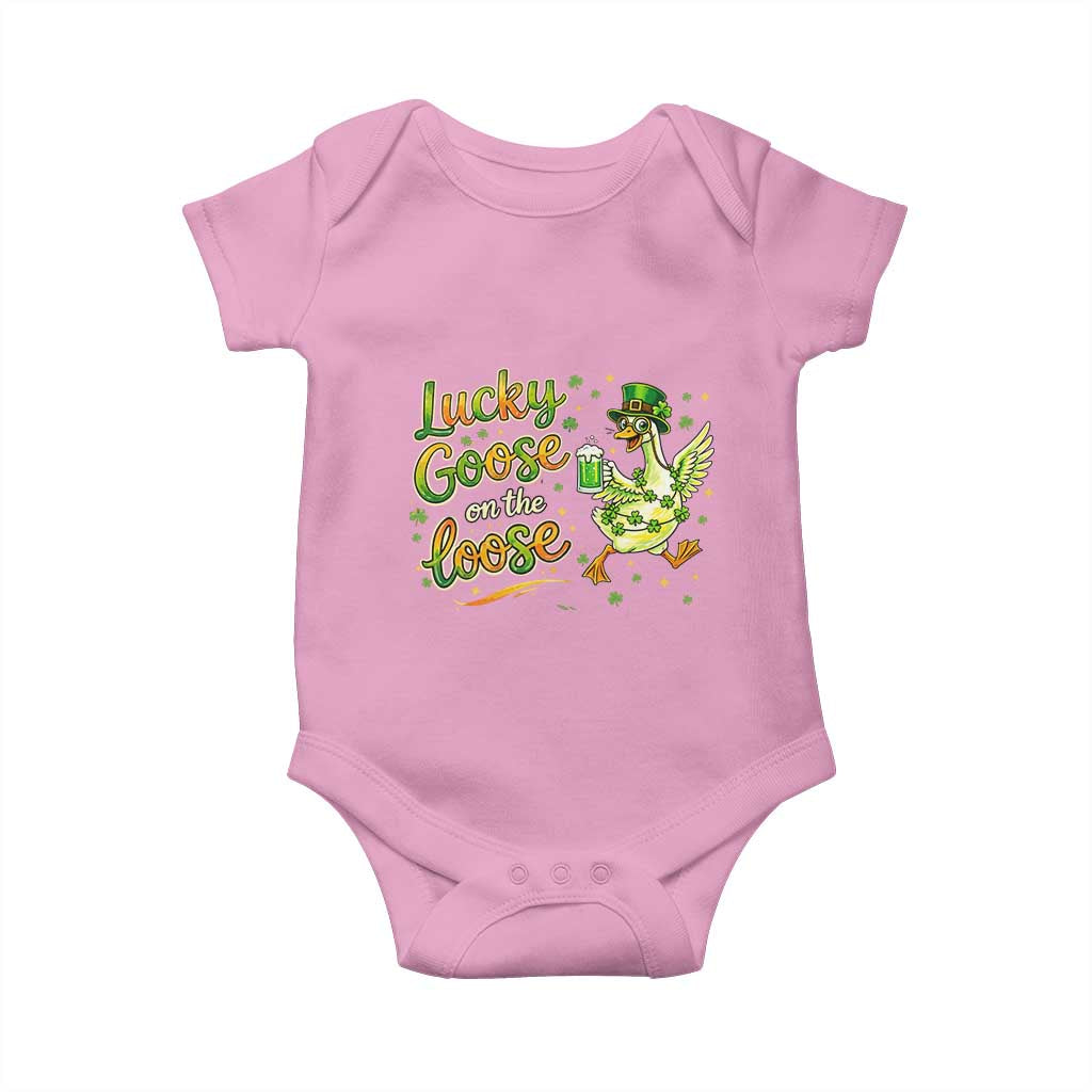Retro Clover Duck Baby Onesie Lucky Goose On The Loose