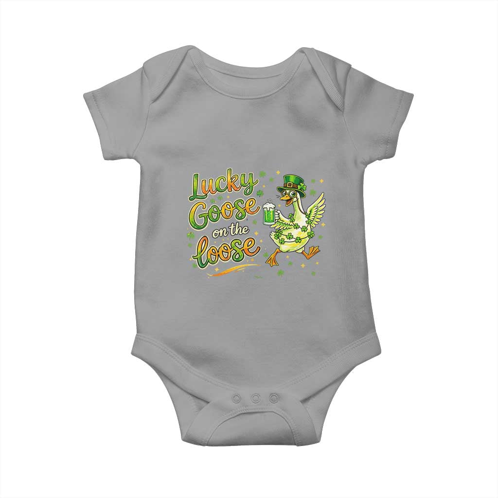Retro Clover Duck Baby Onesie Lucky Goose On The Loose