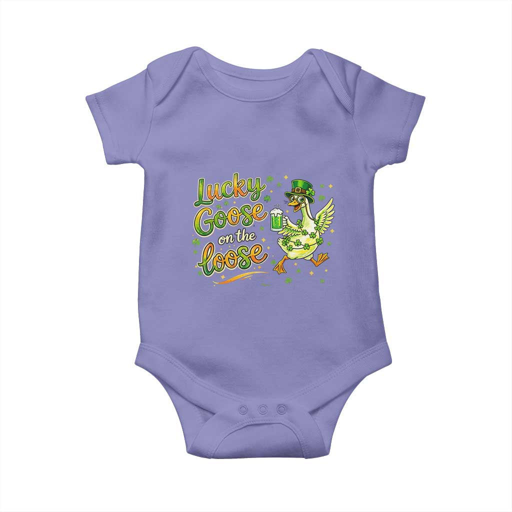 Retro Clover Duck Baby Onesie Lucky Goose On The Loose