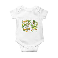 Retro Clover Duck Baby Onesie Lucky Goose On The Loose