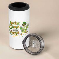 Retro Clover Duck 4 in 1 Can Cooler Tumbler Lucky Goose On The Loose
