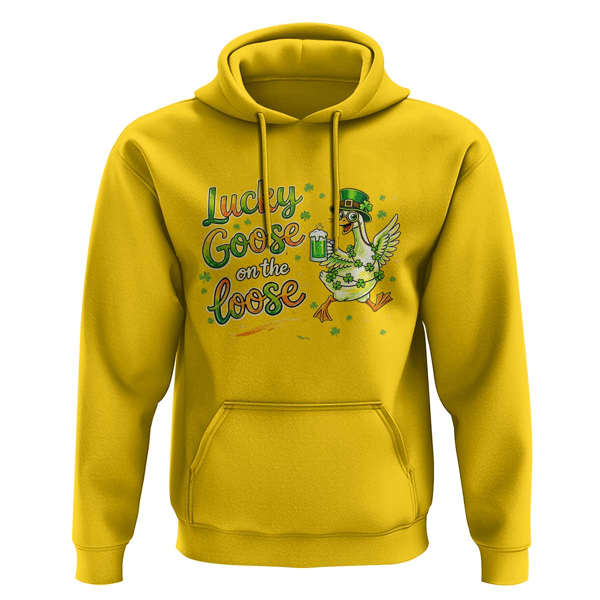 Retro Clover Duck Hoodie Lucky Goose On The Loose