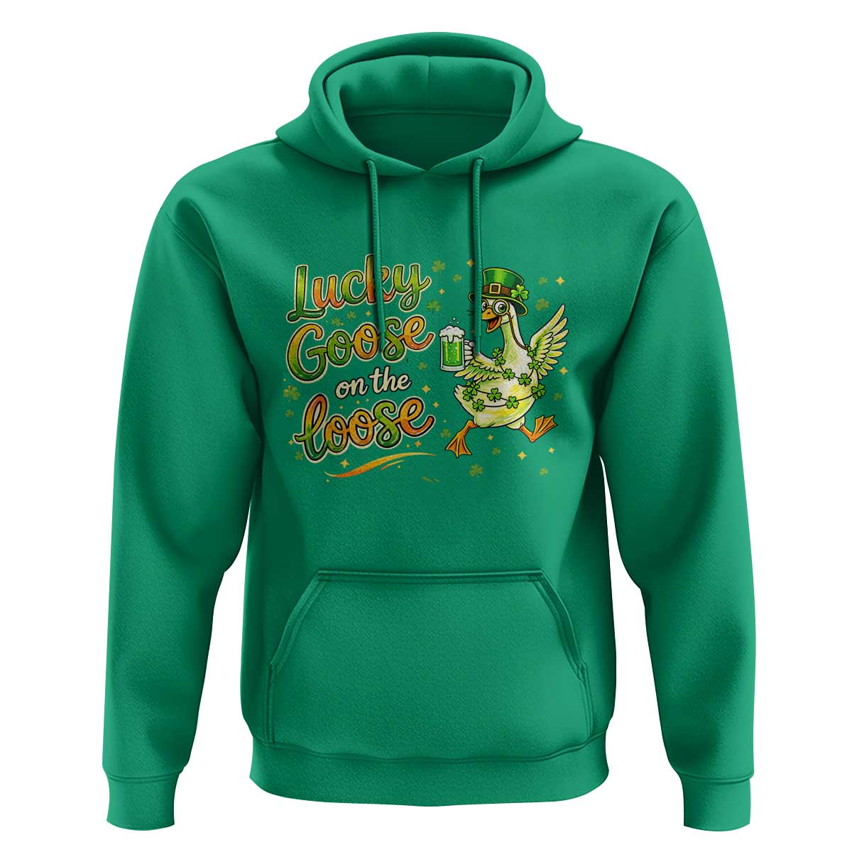 Retro Clover Duck Hoodie Lucky Goose On The Loose