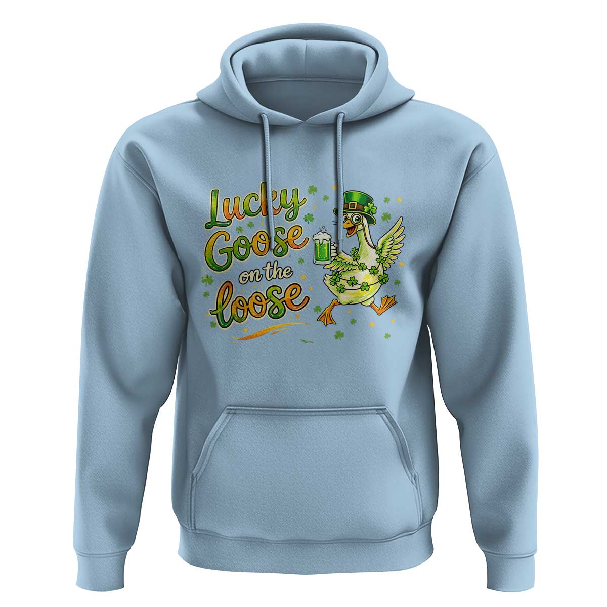 Retro Clover Duck Hoodie Lucky Goose On The Loose