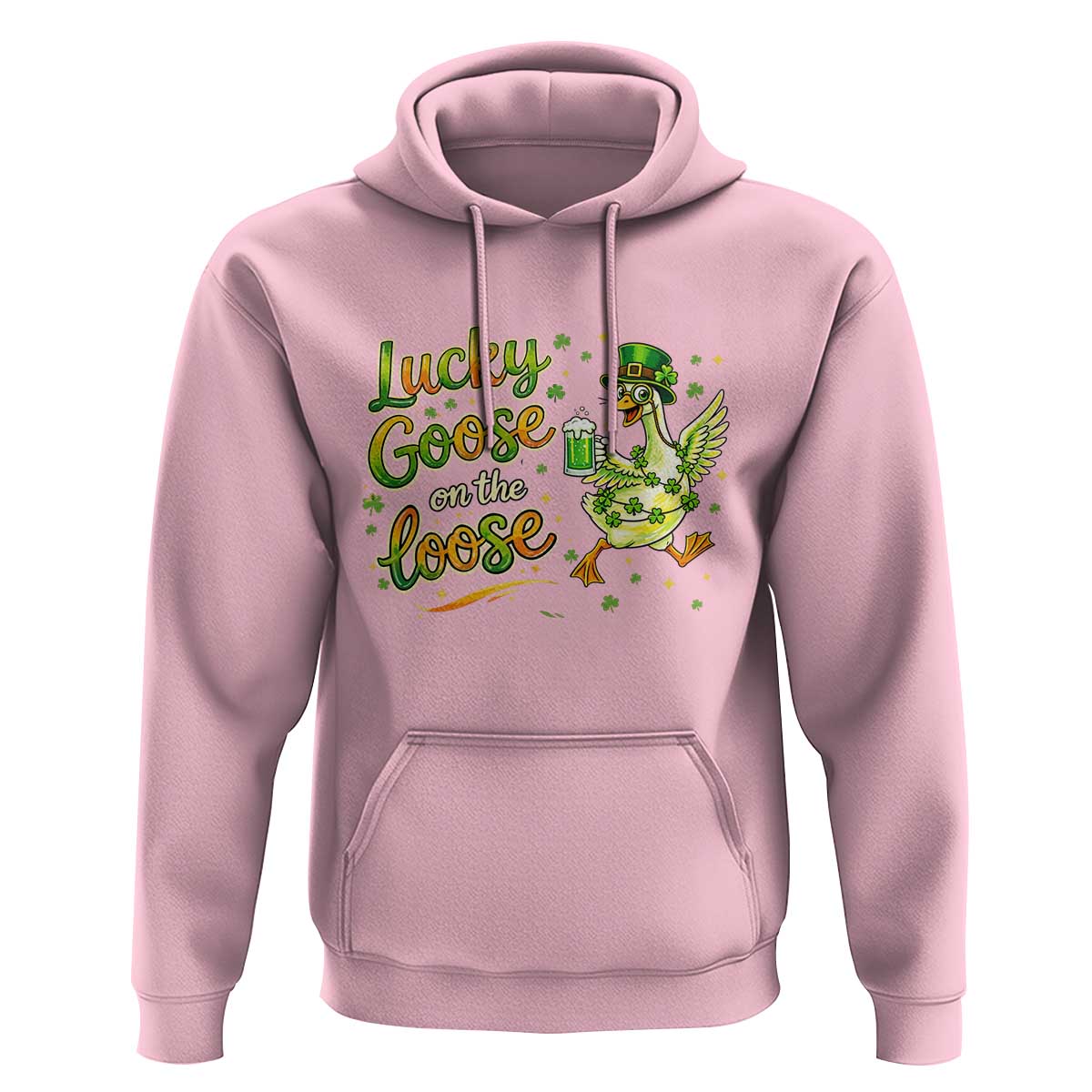 Retro Clover Duck Hoodie Lucky Goose On The Loose