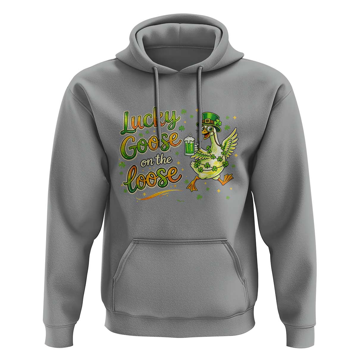 Retro Clover Duck Hoodie Lucky Goose On The Loose