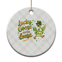 Retro Clover Duck Ceramic Ornament Lucky Goose On The Loose