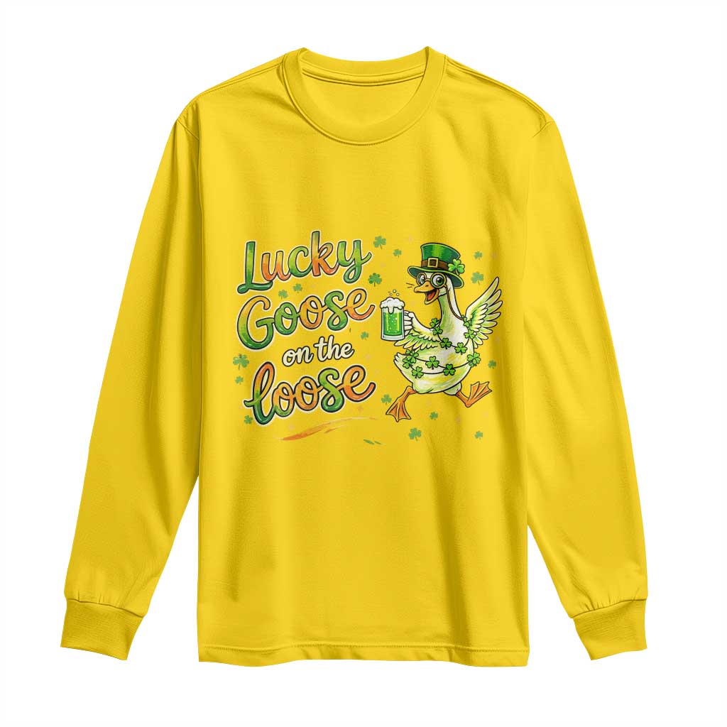 Retro Clover Duck Long Sleeve Shirt Lucky Goose On The Loose